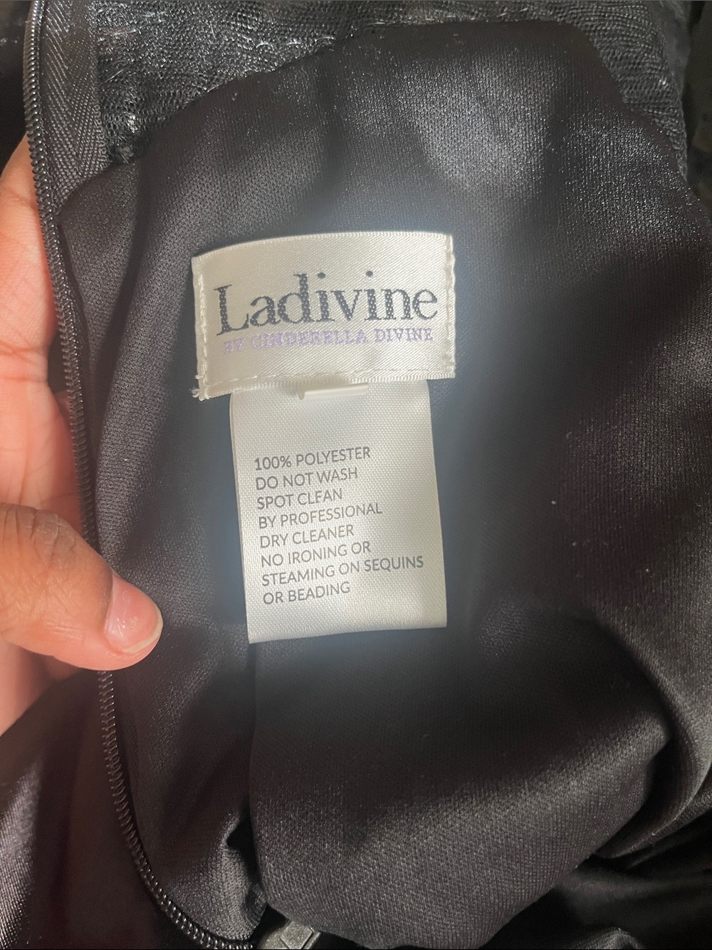 Ladivine Black Satin Dress (Ladivine By Cinderella Divine)